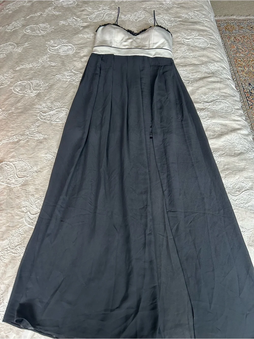 ✨DP Fashion Romantic B&W Layered Maxi Dress - Built-In Bra & Short skirt XS - Picture 12 of 15